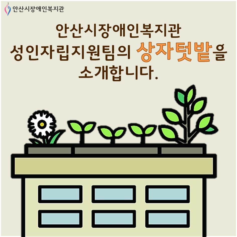 안산시장애인복지관 성인자립지원팀의 상자텃밭을 소개합니다.